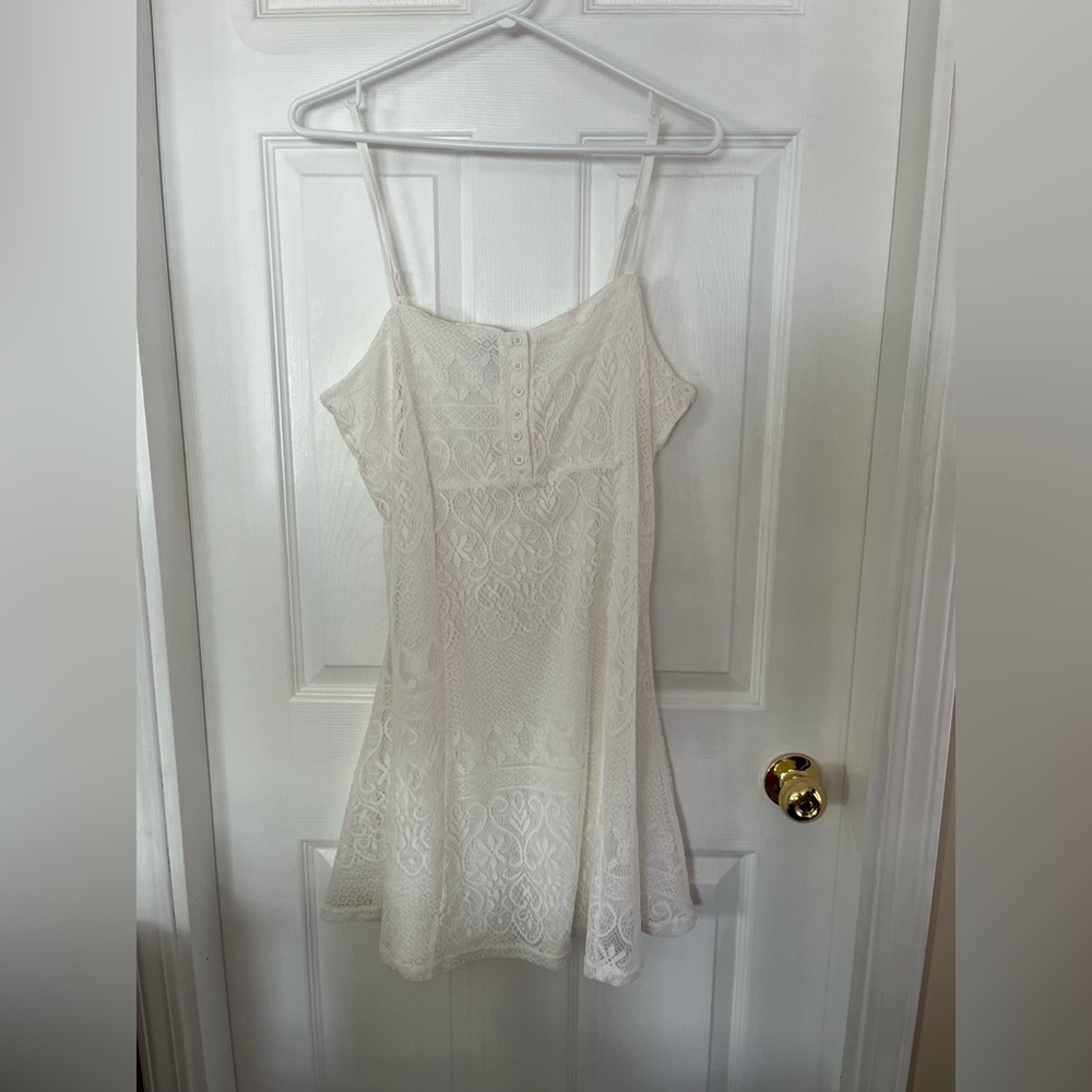 Magazine White Lace Mini Dress​​